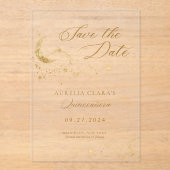 Invitations En Acrylique Elégante Une nuit sous les étoiles Quinceañera (Recto)