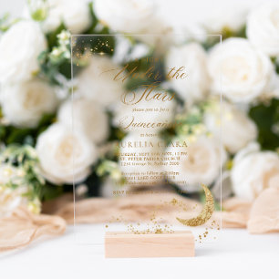 Invitations En Acrylique Elégante Une nuit sous les étoiles Quinceañera