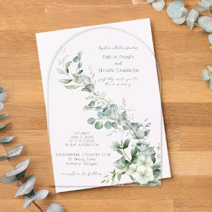 Invitations En Acrylique Elégante verdure d'Eucalyptus