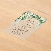 Invitations En Acrylique Elégante verdure Eucalyptus Feuille Mariage (Poser)