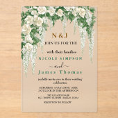 Invitations En Acrylique Elégante verdure Eucalyptus Feuille Mariage (Recto)