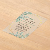 Invitations En Acrylique Elégante verdure Eucalyptus Feuille Mariage (Poser)