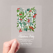 Invitations En Acrylique Élégante verdure NOËL (In situ (ordinateur de poche))