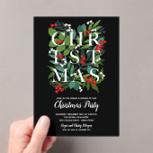 Invitations En Acrylique Élégante verdure NOËL (In situ (ordinateur de poche))