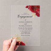 Invitations En Acrylique Élégante Vintage Romantique Red Rose (In situ (ordinateur de poche))