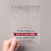 Invitations En Acrylique Élégantes Étoiles en chute 4 juillet fête (In situ (ordinateur de poche))