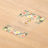 Invitations En Acrylique Élégantes filles florales 2e anniversaire (Poser)