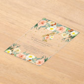 Invitations En Acrylique Élégantes filles florales 4e anniversaire (Poser)