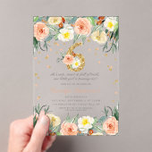 Invitations En Acrylique Élégantes filles florales 6e anniversaire (In situ (ordinateur de poche))