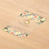 Invitations En Acrylique Élégantes filles florales 6e anniversaire (Poser)