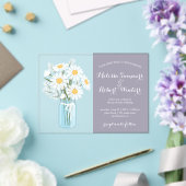 Invitations En Acrylique Élégantes marguerites blanches Mason Jar Mariage L (Insitu (Mariage))