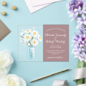 Invitations En Acrylique Elégantes marguerites blanches Mason Jar Mariage R (Insitu (Mariage))