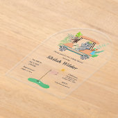 Invitations En Acrylique Élément Boho Bébé Éléphant & Singe Golf Fête de Na (Poser)