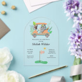 Invitations En Acrylique Élément Boho Bébé Éléphant & Singe Golf Fête de Na (Insitu (Mariage))