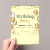 Invitations En Acrylique Éléments dorés Anniversaire (In situ (ordinateur de poche))