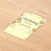 Invitations En Acrylique Éléments dorés Anniversaire (Poser)