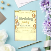 Invitations En Acrylique Éléments dorés Anniversaire (Insitu (Mariage))
