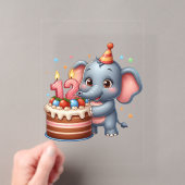 Invitations En Acrylique Éléphant Mignon 12e Anniversaire (In situ (ordinateur de poche))