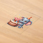 Invitations En Acrylique Éléphant Mignon 12e Anniversaire (Poser)