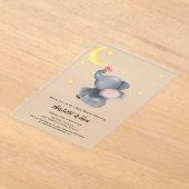 Invitations En Acrylique Eléphant mignon avec petit Baby shower papillon (Poser)