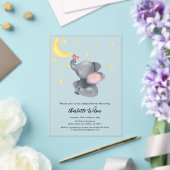 Invitations En Acrylique Eléphant mignon avec petit Baby shower papillon (Insitu (Mariage))