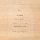 Invitations En Acrylique Eliana Monogram Mariage classique Enregistrer la d (Recto)