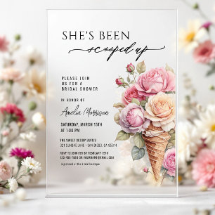 Invitations En Acrylique Elle a été ramassée Glace Mariage