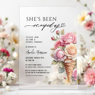 Invitations En Acrylique Elle a été ramassée Glace Mariage