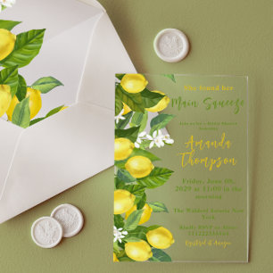 Invitations En Acrylique Elle a trouvé sa douche de mariée citron Main Sque