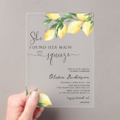 Invitations En Acrylique Elle a trouvé sa Fête des mariées principale de Sq (In situ (ordinateur de poche))