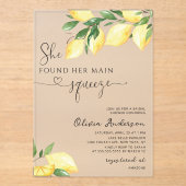 Invitations En Acrylique Elle a trouvé sa Fête des mariées principale de Sq (Recto)