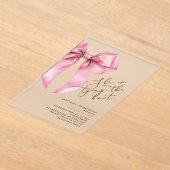 Invitations En Acrylique Elle attache le noeud Pink Bow Bridal (Poser)
