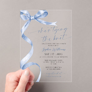 Invitations En Acrylique Elle est en train de nouer la Fête des mariées de