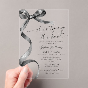 Invitations En Acrylique Elle est en train de nouer la Fête des mariées du