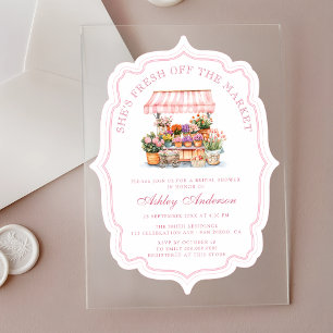 Invitations En Acrylique Elle est fraîche hors de la Fête des mariées du ma