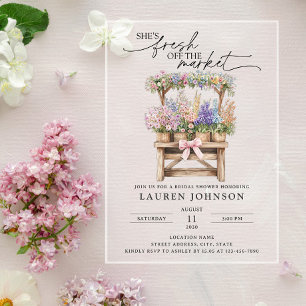 Invitations En Acrylique Elle est fraîche sortie du marché Floral Bridal Sh