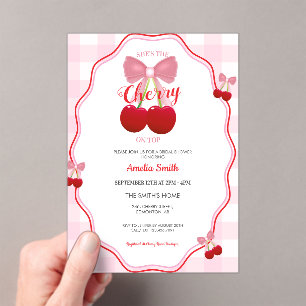 Invitations En Acrylique Elle est la cerise sur le dessus de la douche de m