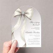 Invitations En Acrylique Elle noue le noeud Bachelorette Arched (In situ (ordinateur de poche))