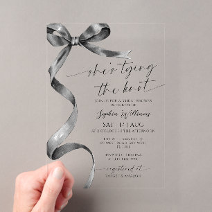 Invitations En Acrylique Elle Noue le Nœud Mariage de la Robe Noire de la D