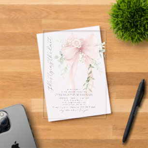 Invitations En Acrylique Elle noue le nœud papillon capricieux enterrement