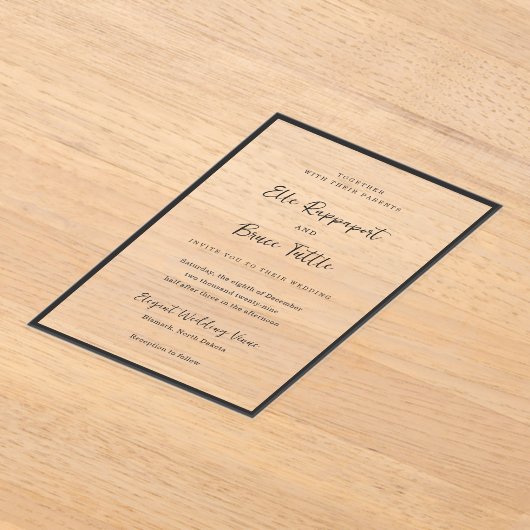 Invitations En Acrylique Elle Simple Mariage moderne (Poser)