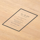 Invitations En Acrylique Elle Simple mariage moderne Enregistrer la date (Poser)