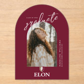 Invitations En Acrylique Elon | Diplômé 20XX (Recto)