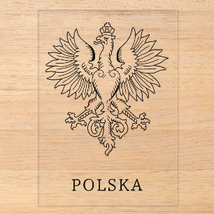 Invitations En Acrylique Emblème actuel de l'aigle blanc de la Pologne