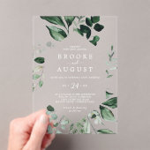 Invitations En Acrylique Emerald Green Blanc Automne Mariage forestier (In situ (ordinateur de poche))