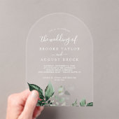 Invitations En Acrylique Emerald Green Eucalyptus White Mountain Mariage (In situ (ordinateur de poche))