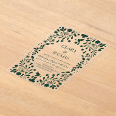 Invitations En Acrylique Emerald Green Floral Talavera Wedding (Poser)