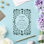 Invitations En Acrylique Emerald Green Floral Talavera Wedding (Insitu (Mariage))