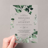 Invitations En Acrylique Emerald Greenery Elegant Autumn Woodland Wedding (In situ (ordinateur de poche))