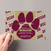 Invitations En Acrylique Empreinte de finition Burgundy & Or Clair (In situ (ordinateur de poche))